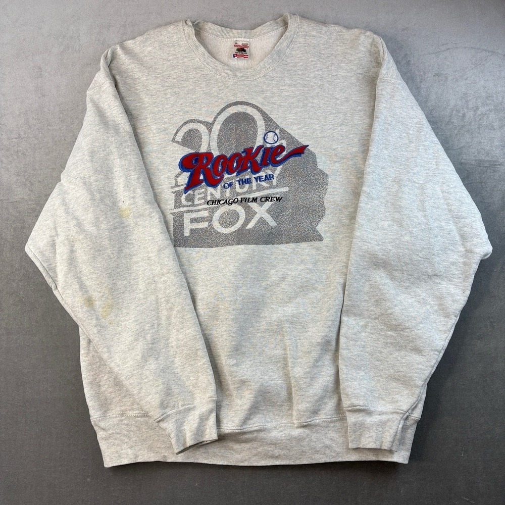 VTG Fruit of the Loom Rookie of the Year Crewneck Sweatshirt Grey XL